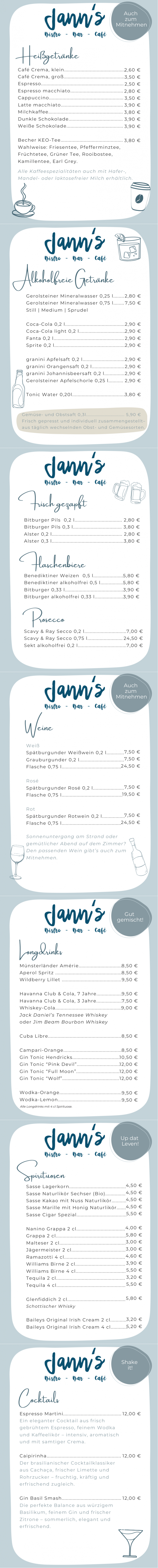 Jann's Bistro Getränke